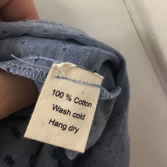 SBJ Austin Swiss dots chambray dress M/L - Picture 3 of 8